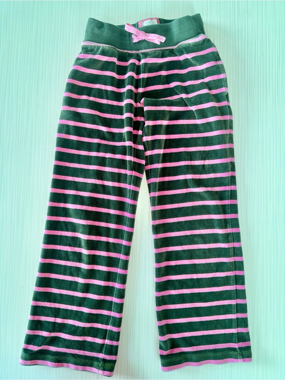 Mini Boden Black and Pink Striped Joggers Girls 8